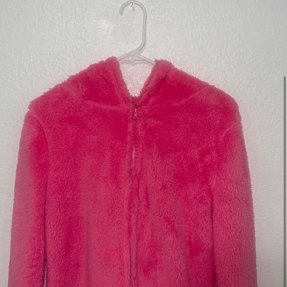 Pink Sherpa Hooded Romper